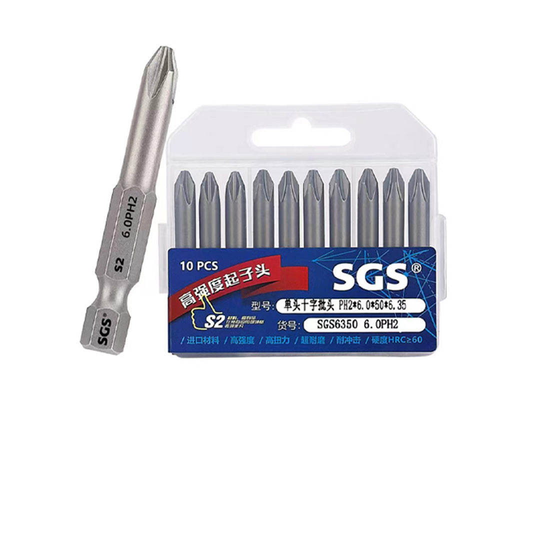 6.35mm series single-ended phillips bits