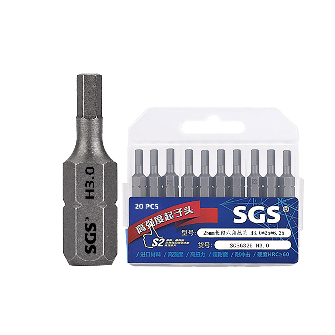 6.35mm series 25mm long hex bits